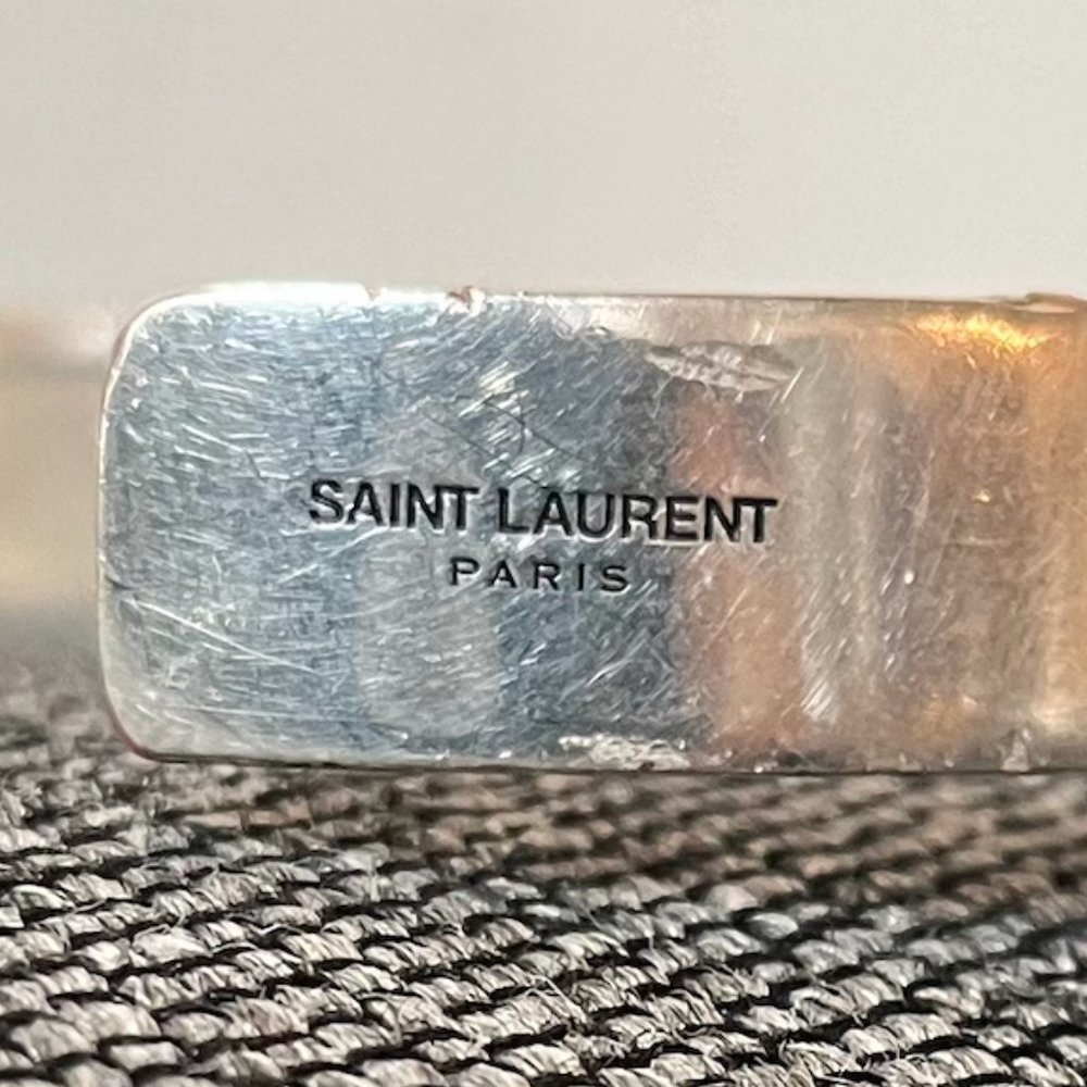 Good Condition Saint Laurent Oxidized Silver Bracelet - Picture 2 of 4